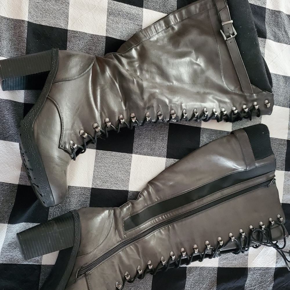 Knee high wide width wide calf boots